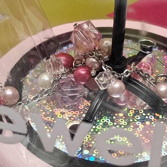 New Pink Fashion Barbie Fever Jewelry Storage Box Mattel H9830 w Girls Bracelet - Picture 7 of 16